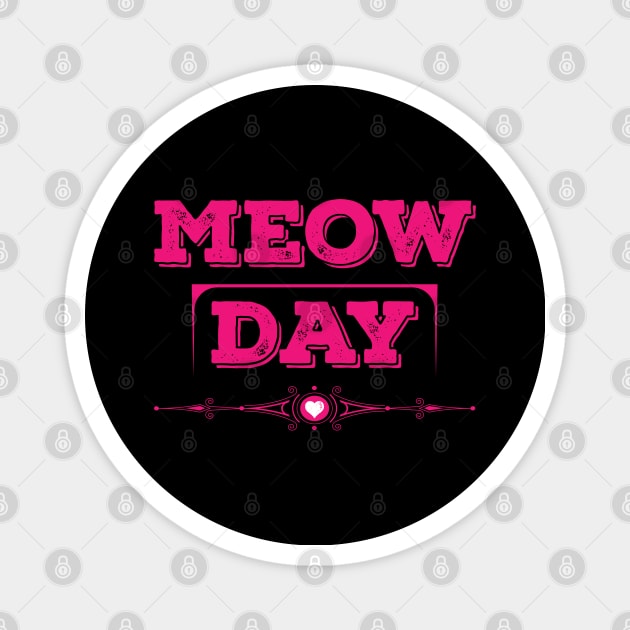 International Cat Day Pink Magnet by VecTikSam